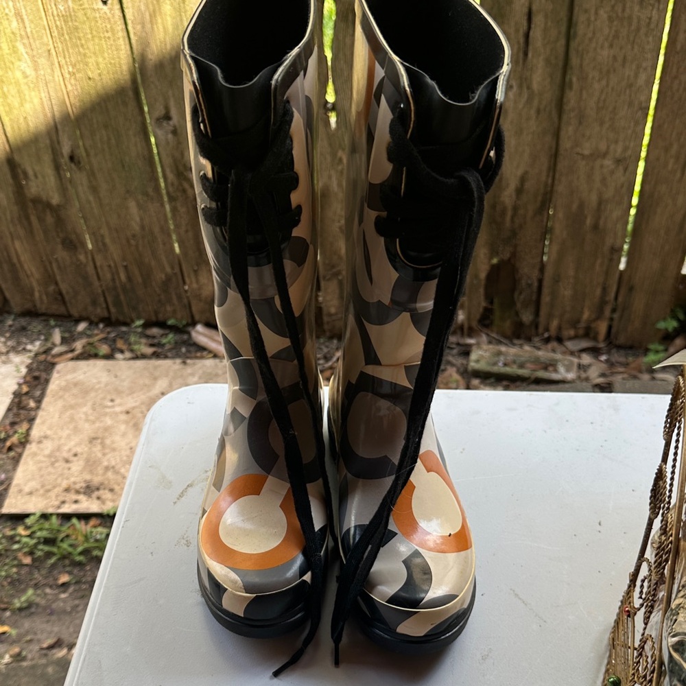 Coach Women's Multicolor Patterned Rain Boots